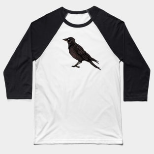 Raven Creepy Crow Bright Gothic Art Baseball T-Shirt